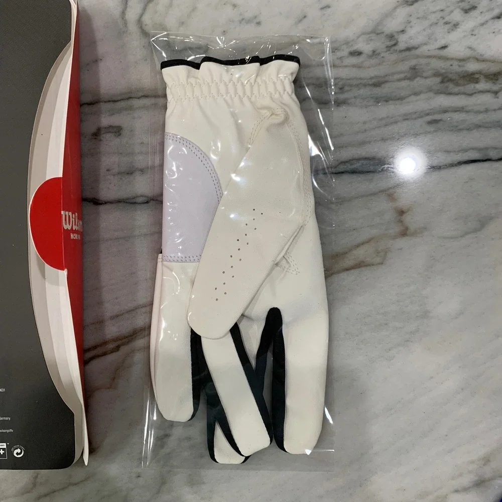 Wilson Feel Plus Golf Glove Mens Right Hand ML Medium Large‎ White Black NEW - Picture 4 of 4